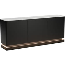 Credenza 3 ante con led in mdf Nero ed effetto marmo Bianco - devika di Pascal Morabito