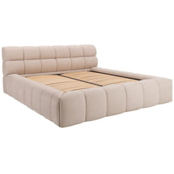 Letto con contenitore 180 x 200 cm Tessuto Beige - forvik