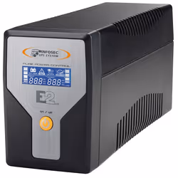 Infosec E2 LCD, 1500VA, 1,5 kVA, 50/60 Hz, 55 dB, 50 min, Nero, 0 - 40 °C