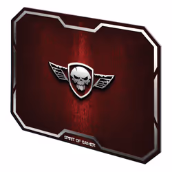 Spirit of Gamer Winged Skull Tappetino per mouse per gioco da computer Nero, Rosso