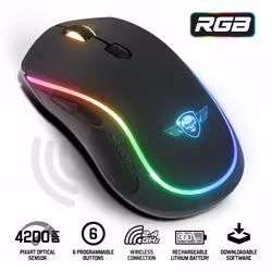 Spirit of Gamer PRO-M9 mouse Gaming Ambidestro RF Wireless Ottico 4200 DPI