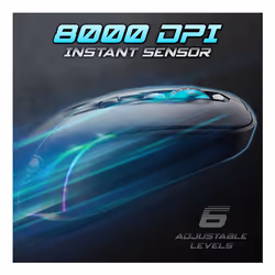 Spirit of Gamer S-EM50BK mouse Gaming Mano destra RF Wireless + Bluetooth + USB Type-C Ottico 8000 DPI - Vista aggiuntiva 5
