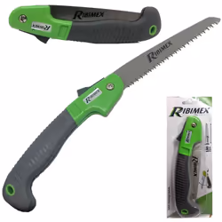 Seghetto pieghevole professionale Ribimex PRSC170 con lama da 18 cm in acciaio al carbonio dentata con tripla affilatura e si ...