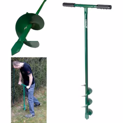 Ribimex PRTARMAN Trivella Manuale Diametro 15 mm Altezza 100 cm, Verde: - Diametro: 15 cm - Altezza: 100 cm - Manico con rive ...
