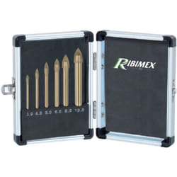 Ribimex - PRFEVCX6/VB Set 6 punte per trapano ad alette per Vetro Ceramica Porcellana in box