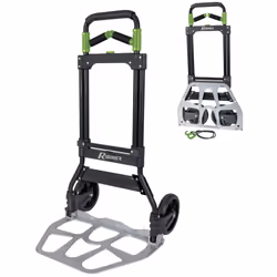CARRELLO PORTAPACCHI PIEGHEVOLE RIBIMEX In posizione chiusa ruote e pedana sono ripiegate sul carrello.Apertura semplice tram ...