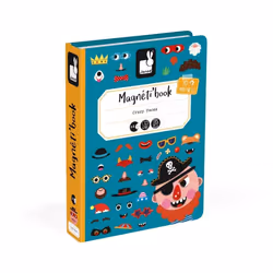 JANOD Magneti'Book Crazy Faces, 3 anno/i, Cartoncino, Multicolore
