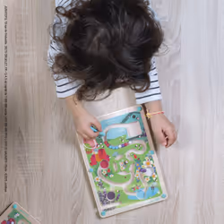 JANOD Wooden Magnetic Beehive Maze giocattolo per lo sviluppo delle abilità motorie