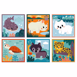 JANOD Animals Cardboard Cubes Set - In partnership with WWF® - Vista aggiuntiva 3