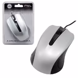 MCL SS-212U, Ambidestro, Ottico, USB tipo A, 1200 DPI, Nero, Argento