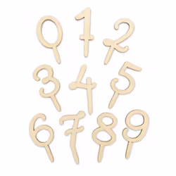 ScrapCooking Chiffres 0 à 9, Da dolce, Legno, Legno, Unisex, 10 pz, 6 cm