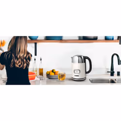 Muse MS-020 SC bouilloire 1,7 L 2200 W Acier inoxydable, Blanc