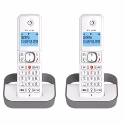 Alcatel F860, Telefono DECT, Cornetta wireless, Telefono con vivavoce, 100 voci, Identificatore di chiamata, Grigio