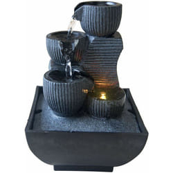 No Brand - Zen Light - Kini, Fontana da Interno con Pompa e Illuminazione a led, in Resina, Taglia Unica