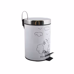 MSV 3700703904861, 3 L, Rotondo, Acciaio inox, Acciaio inox, Bianco, Pedale, 17 cm