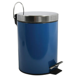 MSV 3700703905134 bidone per la spazzatura 3 L Rotondo Acciaio inox Blu, Acciaio inox