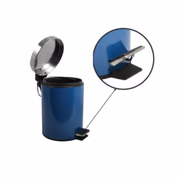 MSV 3700703905134 bidone per la spazzatura 3 L Rotondo Acciaio inox Blu, Acciaio inox