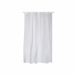 MSV 120 x 200 cm Cortina de Ducha de poliéster, Blanco, Monocromatico, Anello, Poliestere, Bianco, 30 °C, 1800 mm