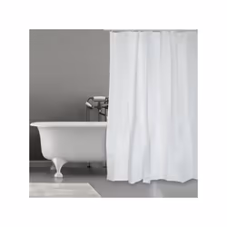 MSV 120 x 200 cm Cortina de Ducha de poliéster, Blanco tenda per doccia Anello Poliestere Bianco