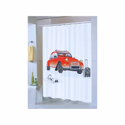 MSV 140814 tenda per doccia Anello Poliestere Rosso, Bianco