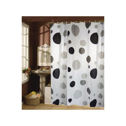 MSV 3700703948469 tenda per doccia Anello Polivinile acetato (PVA) Nero, Grigio, Bianco