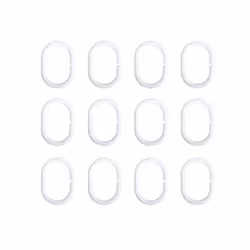 MSV 3700703948469 tenda per doccia Anello Polivinile acetato (PVA) Nero, Grigio, Bianco