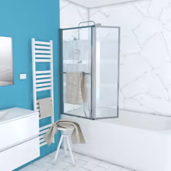 Specifiche tecniche . 2 lembi pivotting sollevamento Vetro temperato da 4 mm con depositi di strisce Profili in alluminio ano ...