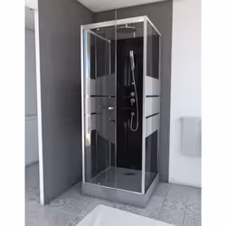 Specifiche tecniche 70x70x225cm Altezza richiesta per installazione 235 cm Struttura in alluminio laccato in metallo grigio P ...