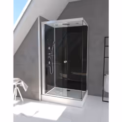 Specifiche tecniche 110x80x215cm Altezza richiesta per l'installazione 230 cm Struttura in alluminio laccato grigio argento P ...