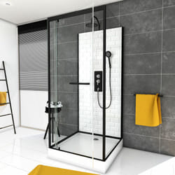 Cabina doccia quadrata 80x80x230cm Modello di piastrelle della metropolitana - quadrato sotterraneo 80