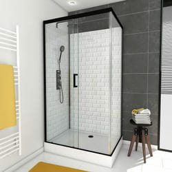 Cabina doccia rettangolare 80x110x230cm Modello di piastrelle della metropolitana - rettangolo sotterraneo 110