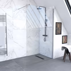 Confezione da parete doccia italiana 140x200cm Profilo Profilo Freedom Freedom 2 140 + Chrome Freedom 2 Telescopic Wall Fixin ...