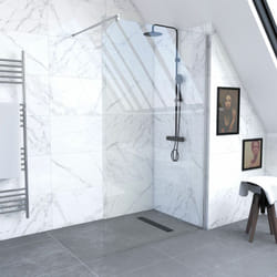 PACK TRASPARENTE DOCCIA PACCHETTO PROFILO 140 cm Profilo cromato - Freedom 2 140 + barra di fissaggio