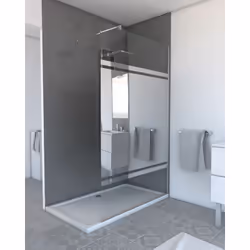 Italian Doccia Pack Wall 120x200cm Profilo Specchio Chrome Freedom 2 Mirror 120 + Chrome Freedom 2 Barra di fissaggio a paret ...