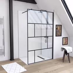 Caratteristiche tecniche del muro: . parete di vetro per walk-in doccia vetro trasparente da 5 mm Mattoni servoscreen Profilo ...