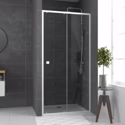 Porta doccia scorrevole scorrevole 100 . Porte da doccia Caratteristiche: . vetro temperato 5mm trasparente Doppie maniglie q ...