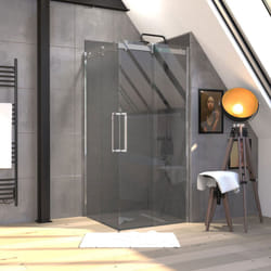 Aurlane - Porta doccia quadrata - rolling chromed square 90X90