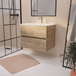 TIMBER, uno stile sobrio e attuale! Portate un tocco naturale ed elegante nel vostro bagno con questo mobile in melaminico ef ...