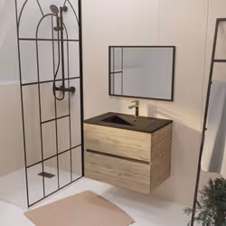 TIMBER, uno stile sobrio e attuale! Portate un tocco naturale ed elegante nel vostro bagno con questo mobile in melaminico ef ...