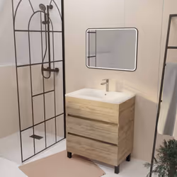 TIMBER 70, uno stile sobrio e attuale! Dona un tocco naturale ed elegante al tuo bagno con questo mobile in melaminico con ef ...