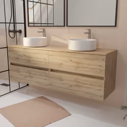 TIMBER 160, spazio e naturale eleganza. Dona un tocco naturale ed elegante al tuo bagno con questo mobile sospeso in melamini ...