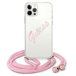 GUESS GUHCP12MCRTVSPI custodia per cellulare 15,5 cm (6.1") Cover Rosa, Trasparente