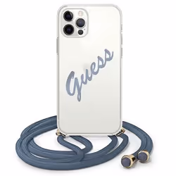 GUESS GUHCP12MCRTVSBL, Cover, Apple, iPhone 12 / iPhone 12 Pro, 15,5 cm (6.1"), Blu, Trasparente