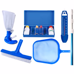 Kit completo attrezzature manutenzione - Spazzola per pulizia pareti ABS 25 cm - Retina per pulizia dell'acqua con rete in po ...