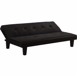 Divano Clic-Clac in microfibra "John" nero - 3 posti a sedere - Dimensioni del divano: 179 x 91 x 79 cm - Dimensioni del lett ...