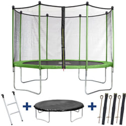 Habitat Et Jardin - Trampolino tappeto elastico yoopi -ø 3.65 m - con rete, scala, telone e kit d'ancoraggio