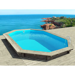 Habitat Et Jardin - Piscina in legno Cancun - 6,53 x 4,41 x 1,45 m