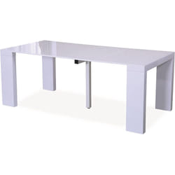 Habitat Et Jardin - Tavolo da pranzo estensibile 'Dina' - 200/40 x 94 x 75 cm - Bianco laccato