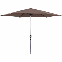Ombrellone da giardino a palo centrale - Rotondo - Alluminio - Ø 3m - Colore talpa - Telo poliestere 160 gr/m2 - Base non inc ...