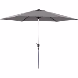 Ombrellone da giardino a palo centrale - Alluminio - Ø 3m - Colore grigio - Telo poliestere 160 gr/m2 - Base non inclusa Ombr ...